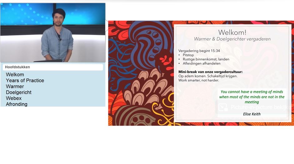 Afbeelding bij video: Warmer en doelgerichter online vergaderen (webinar inclusief Webex basics)