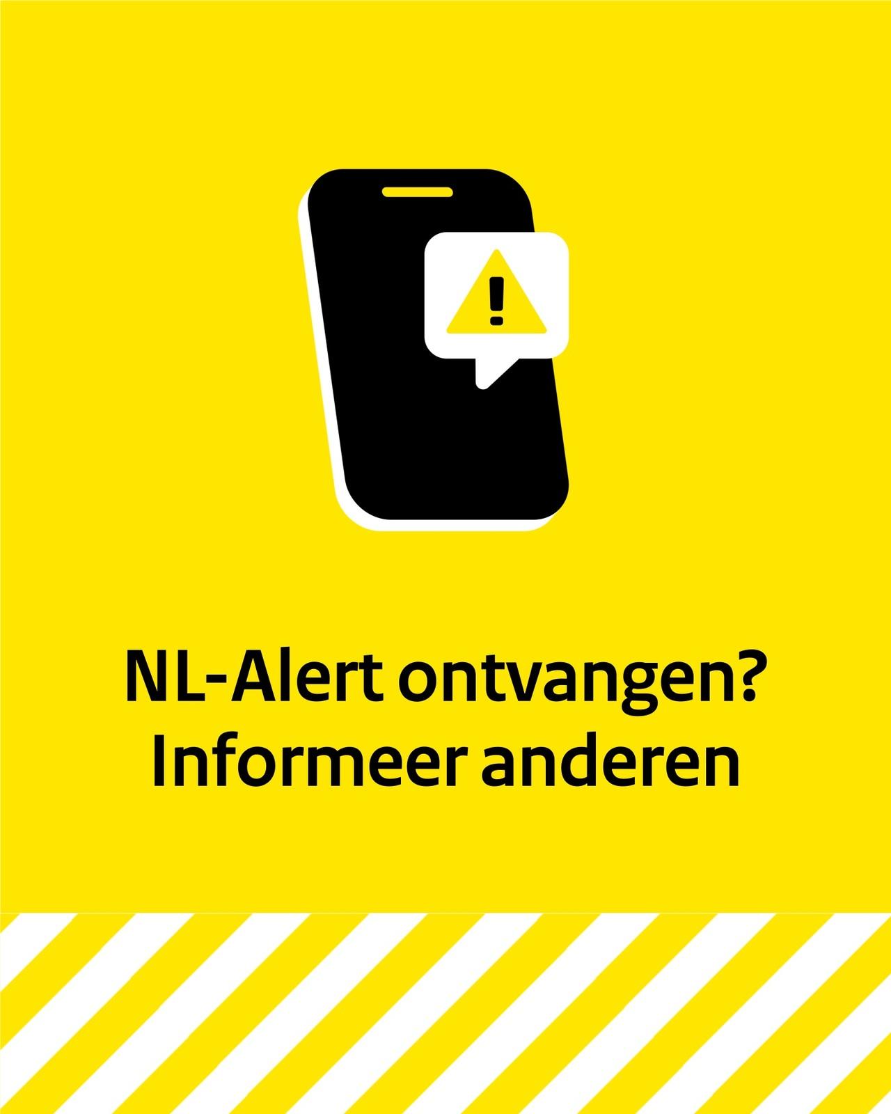 Afbeelding bij video: Banner informeer anderen | NL-alert melding post (4x5)