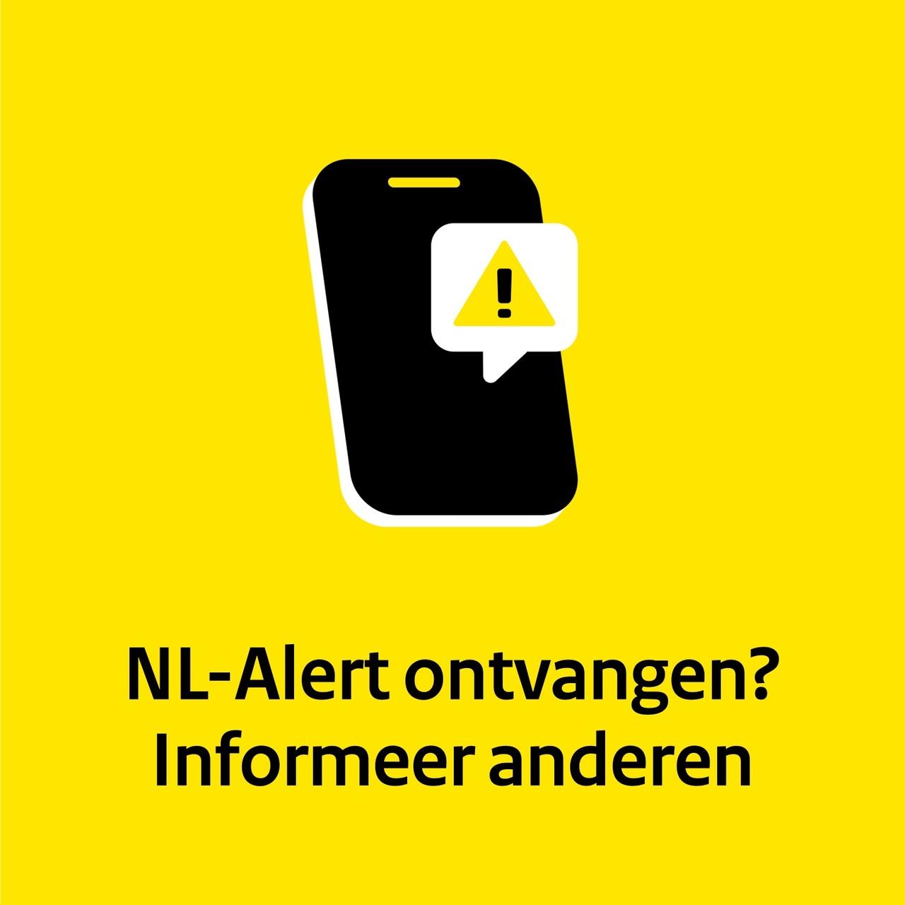 Afbeelding bij video: Banner informeer anderen | NL-alert melding post (1x1)